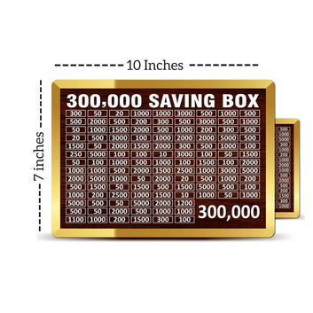 300,000 Saving Box – Wooden Money Saving Challenge Chart –